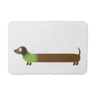Tapis De Bain Illustration de mignons longs Dachshund