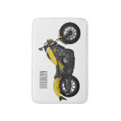 Tapis De Bain Illustration de moto Cruiser (Devant (Vertical))