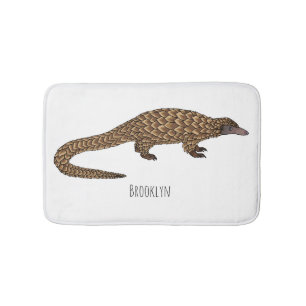 Tapis De Bain Illustration de pangolin à queue longue