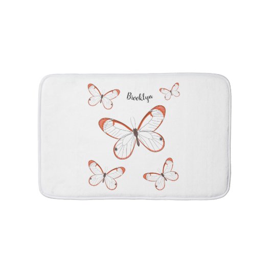 Tapis De Bain Illustration de papillon en verre (Devant)
