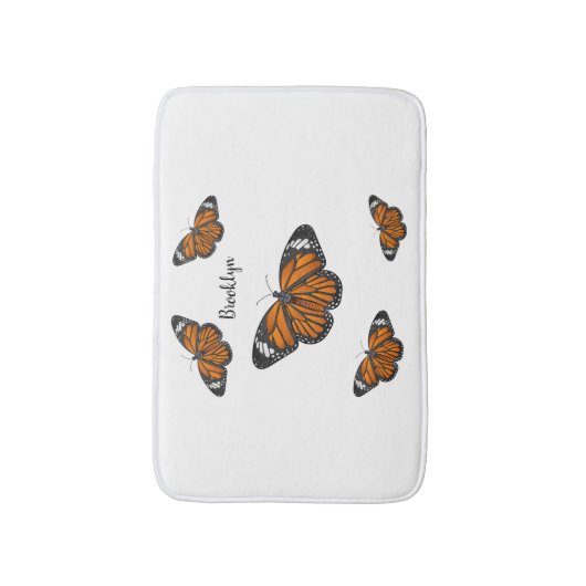 Tapis De Bain Illustration de papillon monarque (Devant (Vertical))