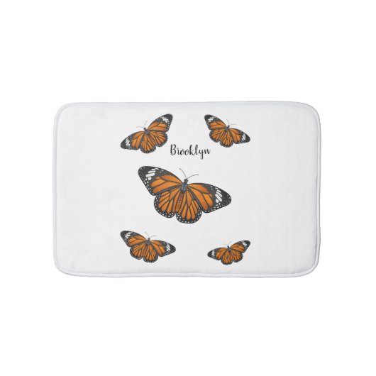 Tapis De Bain Illustration de papillon monarque (Devant)