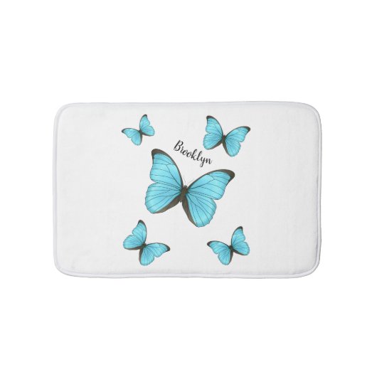 Tapis De Bain Illustration de papillons Morpho (Devant)