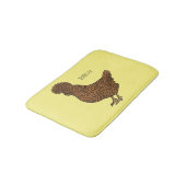 Tapis De Bain Illustration de poulet à la polis chamois (Angle)