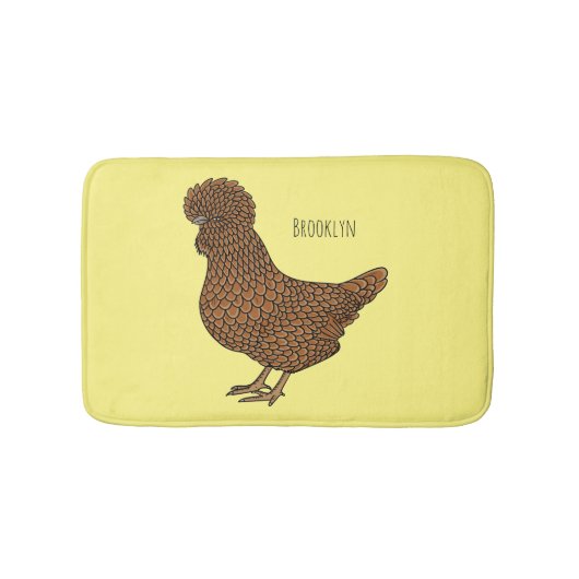 Tapis De Bain Illustration de poulet à la polis chamois (Devant)