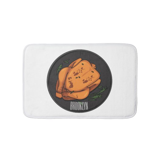 Tapis De Bain Illustration de poulet rôti (Devant)