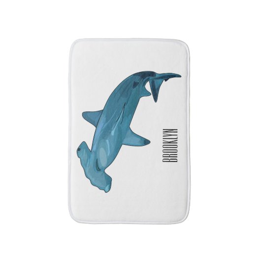 Tapis De Bain Illustration de requin marteau (Devant (Vertical))