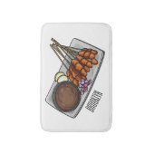 Tapis De Bain Illustration de Satay (Devant (Vertical))