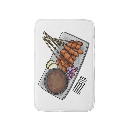 Tapis De Bain Illustration de Satay (Devant (Vertical))