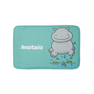 Tapis De Bain Illustration de saut en hippo mignon