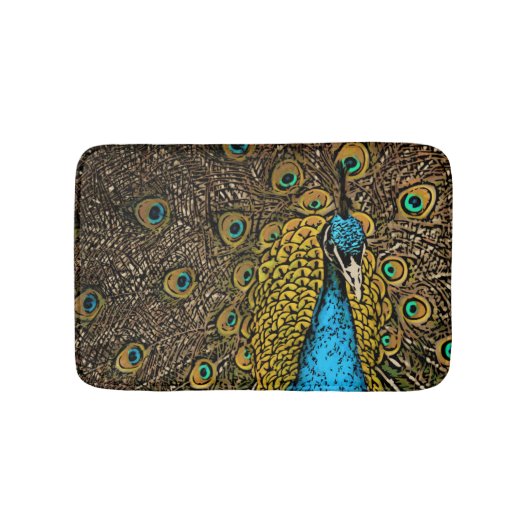 Tapis De Bain Illustration de splendeur de paon (Devant)