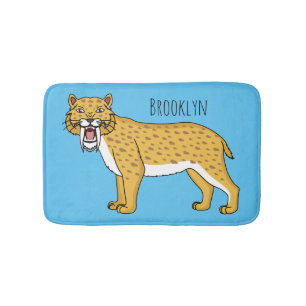 Tapis De Bain Illustration de tigre à dents de sabre