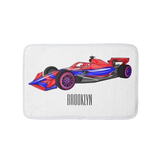 Tapis De Bain Illustration de voiture de course professionnelle (Devant)
