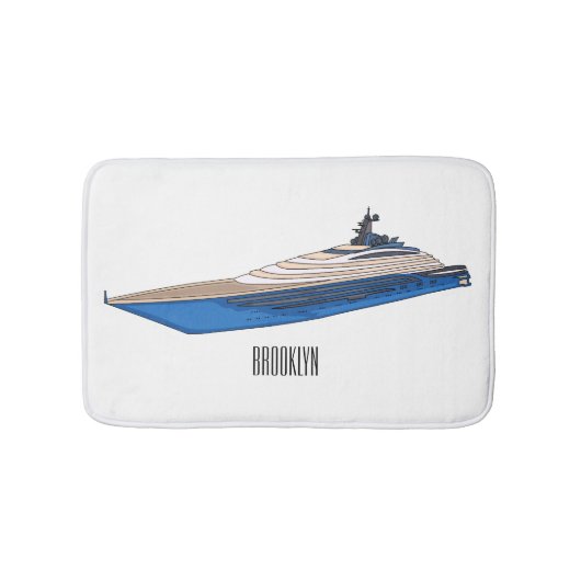 Tapis De Bain Illustration de yacht (Devant)