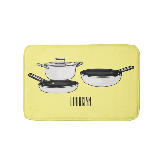 Tapis De Bain Illustration des jeux de cuisine (Devant)
