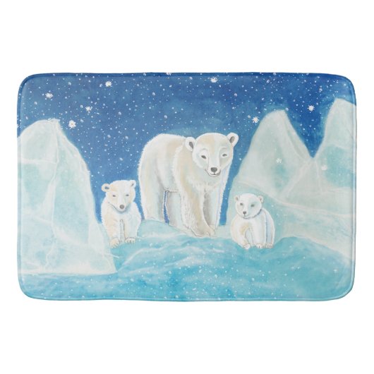 Tapis De Bain Illustration des ours polaires (Devant)