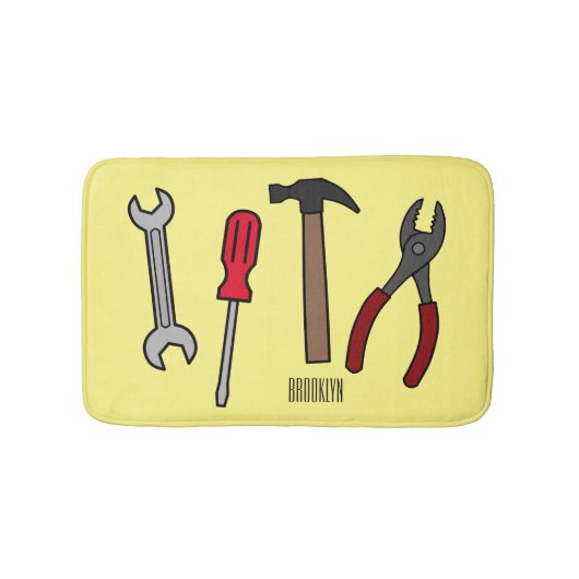 Tapis De Bain Illustration des outils de menuiserie (Devant)