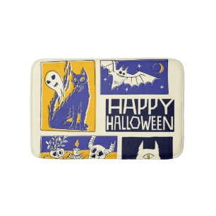 Tapis De Bain Illustration d'Halloween du livre de bande dessiné