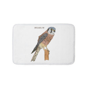 Tapis De Bain Illustration d'oiseau américain Kestrel