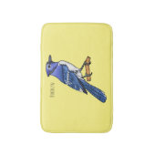 Tapis De Bain Illustration d'oiseau de jay bleu (Devant (Vertical))