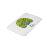 Tapis De Bain Illustration d'oiseau de paon brillant (Angle)