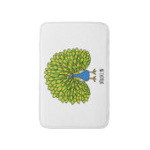 Tapis De Bain Illustration d'oiseau de paon brillant (Devant (Vertical))