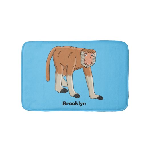 Tapis De Bain Illustration drôle de singe proboscis (Devant)