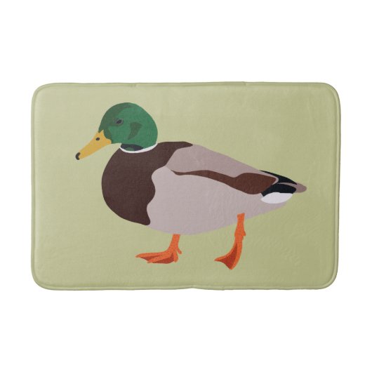 Tapis De Bain Illustration du canard de Mallard vert pâle (Devant)