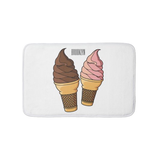 Tapis De Bain Illustration du cône de crème glacée (Devant)