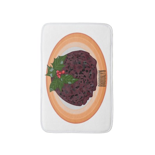 Tapis De Bain Illustration du pudding de Noël (Devant (Vertical))
