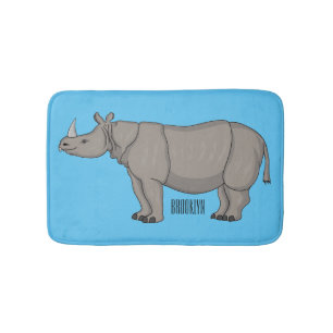 Tapis De Bain Illustration du rhinocéros de Javan