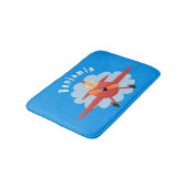 Tapis De Bain Illustration d'un avion rouge volant mignon (Angle)