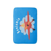 Tapis De Bain Illustration d'un avion rouge volant mignon (Devant (Vertical))