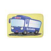 Tapis De Bain Illustration d'un bus moderne bleu mignon (Devant)