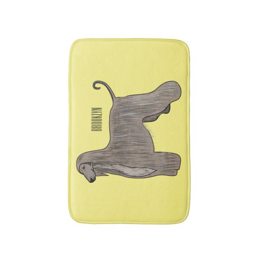 Tapis De Bain Illustration d'un chien hound afghan (Devant (Vertical))