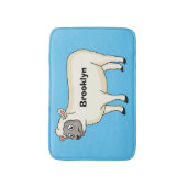 Tapis De Bain Illustration d'un mouton joyeux (Devant (Vertical))