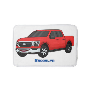 Tapis De Bain Illustration d'une camionnette rouge mou
