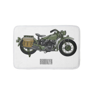 Tapis De Bain Illustration d'une moto de croiseur militaire
