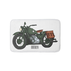 Tapis De Bain Illustration d'une moto de croiseur militaire
