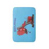 Tapis De Bain Illustration d'une pelle à vapeur rouge mou (Devant (Vertical))