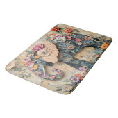 Tapis De Bain Illustration florale des éléphants (Angle)