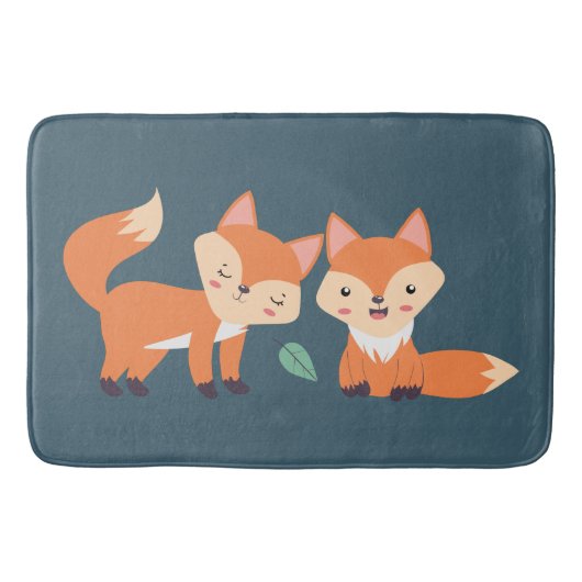 Tapis De Bain Illustration graphique des renards orange mignons (Devant)