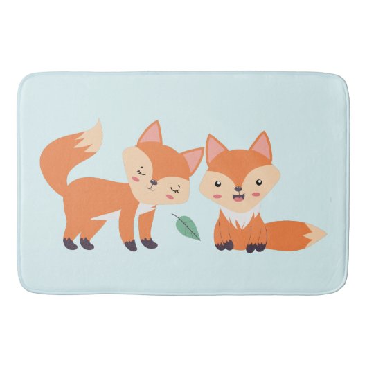 Tapis De Bain Illustration graphique des renards orange mignons (Devant)