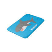 Tapis De Bain Illustration joyeuse du grand requin blanc (Angle)