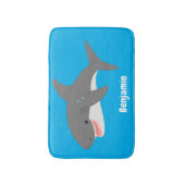 Tapis De Bain Illustration joyeuse du grand requin blanc (Devant (Vertical))
