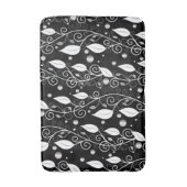 Tapis De Bain Illustration moderne abstraite d'encre noire et bl (Devant (Vertical))