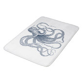 Tapis De Bain Illustration nautique de poulpe bleue (Angle)