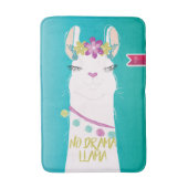 Tapis De Bain Illustration No Drama Llama avec Monogramme (Devant (Vertical))