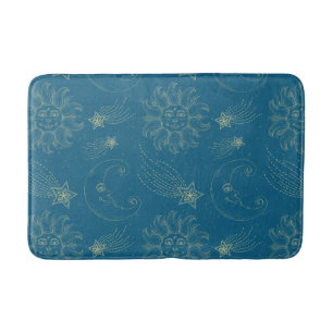 Tapis De Bain Illustration vintage Étoiles Sun Moon