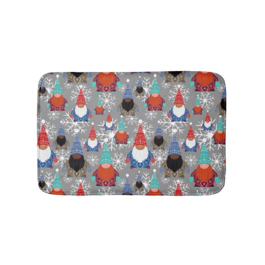 Tapis De Bain Illustrations de flocon de neige Gnome Motif de No (Devant)